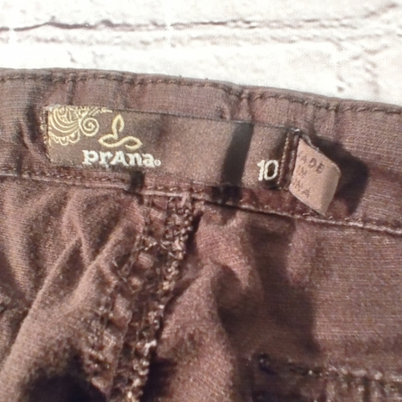 Prana Breathe Womens Cargo Brown Hiking Cinch Organic Cotton Shorts 10 - Picture 4 of 16